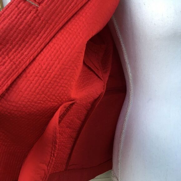Women’s Red Silk & Cotton Quilted Jacket 14 - Picture 7 of 8